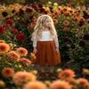 2Bunnies Girl Peony Lace Back A-Line Straight Tutu Tulle Party Flower Girl Dress (Burnt Orange Sleeve Short, 12-18M) view 4
