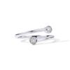 PAVOI 14K Gold Plated CZ Bypass Stacking Ring for Women - White Gold view 1