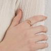 PAVOI 14K Gold Plated CZ Bypass Stacking Ring for Women - White Gold view 2