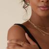 PAVOI 14K Gold Plated CZ Bypass Stacking Ring for Women - White Gold view 3