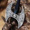 Forest Hunting  Custom Handmade 28'' and 7lbs large double headed ax Stainless Steel Axe Medieval Warrior Double Headed Battle Axe, Viking Axe, tomahawk breaded axes with celtic nick kinfe | FHD001 view 4