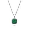 BERRICLE Sterling Silver Square Cubic Zirconia CZ Fashion Pendant Necklace for Women, Rhodium Plated 18 inch, Green view 1