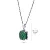 BERRICLE Sterling Silver Square Cubic Zirconia CZ Fashion Pendant Necklace for Women, Rhodium Plated 18 inch, Green view 2