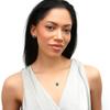BERRICLE Sterling Silver Square Cubic Zirconia CZ Fashion Pendant Necklace for Women, Rhodium Plated 18 inch, Green view 3