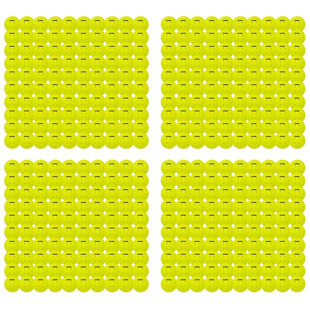 Franklin Sports X-40 Pickleballs - 400 Bulk Pack of Outdoor Pickleball Balls - USA Pickleball (USAPA) Approved - 400 Pack Outside Pickleballs - Official Size + Weight - Optic Yellow - US Open Ball