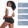 Goat Union Organic Cotton Boyleg Period Underwear for Women & Teens - Moderate Absorbency Period Panty, Black, XL, Pack of 1 view 4