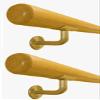 Athletic Bar Single Ballet Open Bracket (Pair) Fixed Height Wall Mount Ballet Barre 2 Brackets Included for 1.5" to 2.0" Diameter for Wooden Dowels (Gold) view 1
