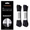 [4 Laces] 2-Pair Pack Waxed Round Oxford Shoe Laces for Dress Shoes Chukka 3/32Inch Thin(#01 Black,59in (150cm)) view 2