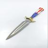gcen American Flag Dagger Knife, Full Tang Knife, Tactical Fixed Blade Knife, Survival Knife, Camping Knife, Athame Knife with Leather Sheath view 1