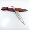 gcen American Flag Dagger Knife, Full Tang Knife, Tactical Fixed Blade Knife, Survival Knife, Camping Knife, Athame Knife with Leather Sheath view 3