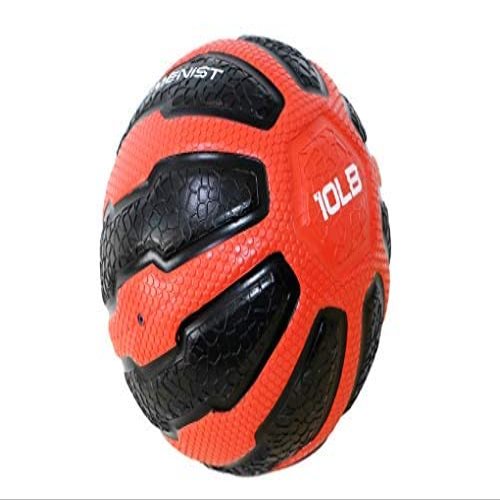 GYMENIST Rubber Medicine Ball with Textured Grip, Available in 9 Sizes, 2-20 LB, Weighted Fitness Balls,Improves Balance and Flexibility - Great for Gym, Workouts, (10 LB (Red- Black))