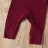 Baby Boys Long Sleeve Romper Solid Color Basic Jumpsuit Newborn Girls Casual Bodysuit Jumpers(Wine Red,12-18 Months) view 3