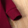 Baby Boys Long Sleeve Romper Solid Color Basic Jumpsuit Newborn Girls Casual Bodysuit Jumpers(Wine Red,12-18 Months) view 4