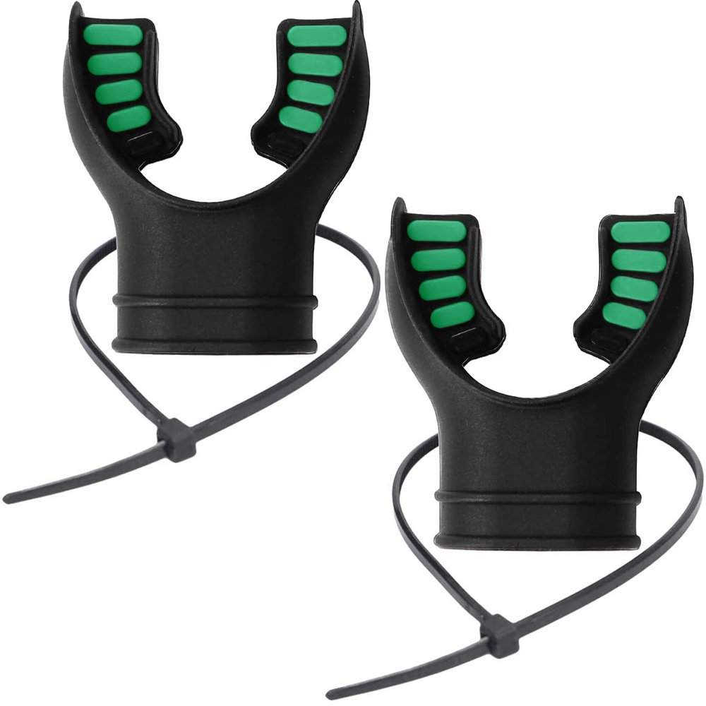 JUSTOOP Scuba Diving Mouthpiece, Silicone Snorkel Mouthpiece Regulator Replacement with Regulator Tie Fits Most Standard Regulators Scuba Diving Accessories, Green