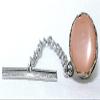 10mm Round Peach Moonstone Cabochon Gem Silver Color Tie Tack EPTT621/102022 view 1