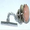 10mm Round Peach Moonstone Cabochon Gem Silver Color Tie Tack EPTT621/102022 view 2