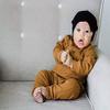 Baby Boys Long Sleeve Romper Solid Color Basic Jumpsuit Newborn Girls Casual Bodysuit Jumpers(Solid Brown,12-18 Months) view 3