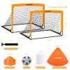 Soccer Goals for Backyard Set, Portable Kids Toddler Soccer Goal 2 of 4' x 3', Pop Up Soccer Net Soccer Training Equipment with Size 4 Soccer Ball, Carry Bag, Youth Games, Sports, Outdoor Play view 4