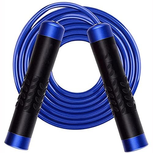 Feiyx Weighted Jump Rope Workout- Professional Skipping Rope with Adjustable Length and luminum Handle,Heavy Adults Fitness Women Men,Cardio,for Gym Fitness, Home (Color : Blue)