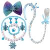 Princess Elsa Wig Elsa Braid Cosplay Long Hair Wig with Braid Necklace Bracelet Earrings Ring Hair Clips Dress up Accessories for Girls view 1