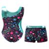 Choomomo Kids Girls Mesh Splice Ballet Dance Leotard with Shorts Set Gymnastics Bodysuit Unitard Starry Black 4 Years view 2