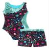 Choomomo Kids Girls Mesh Splice Ballet Dance Leotard with Shorts Set Gymnastics Bodysuit Unitard Starry Black 4 Years view 4