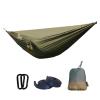 Swing Set Camping Hammock Double & Single Portable Hammocks With 2 Tree Straps, Lightweight Nylon Parachute Hammocks For Backpacking, Travel, Hiking Portable Hammock Swing Seat ( Color : Army green ) view 1