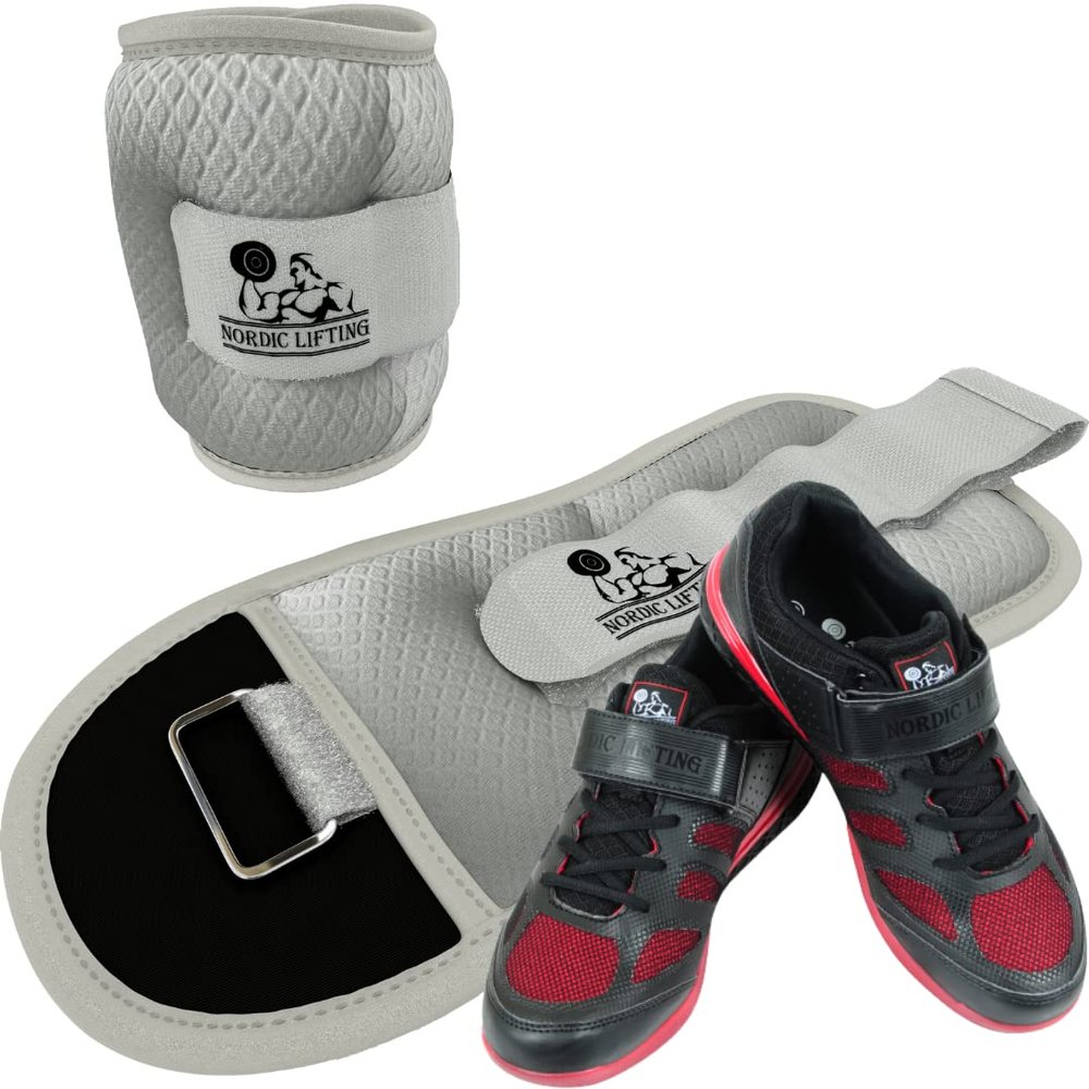 Ankle Wrist Weights 3lb Bundle with Shoes Venja Size 7 - Black Red