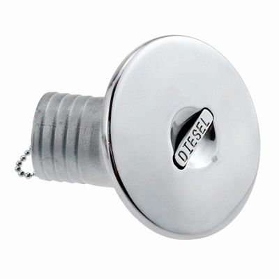 1Pack Stainless Steel 316 Boat Deck Fill Filler 1-1/2" 38mm W/ Keyless Cap,Marine Angled Fill (Mark:Diesel, 1-1/2"/38mm)