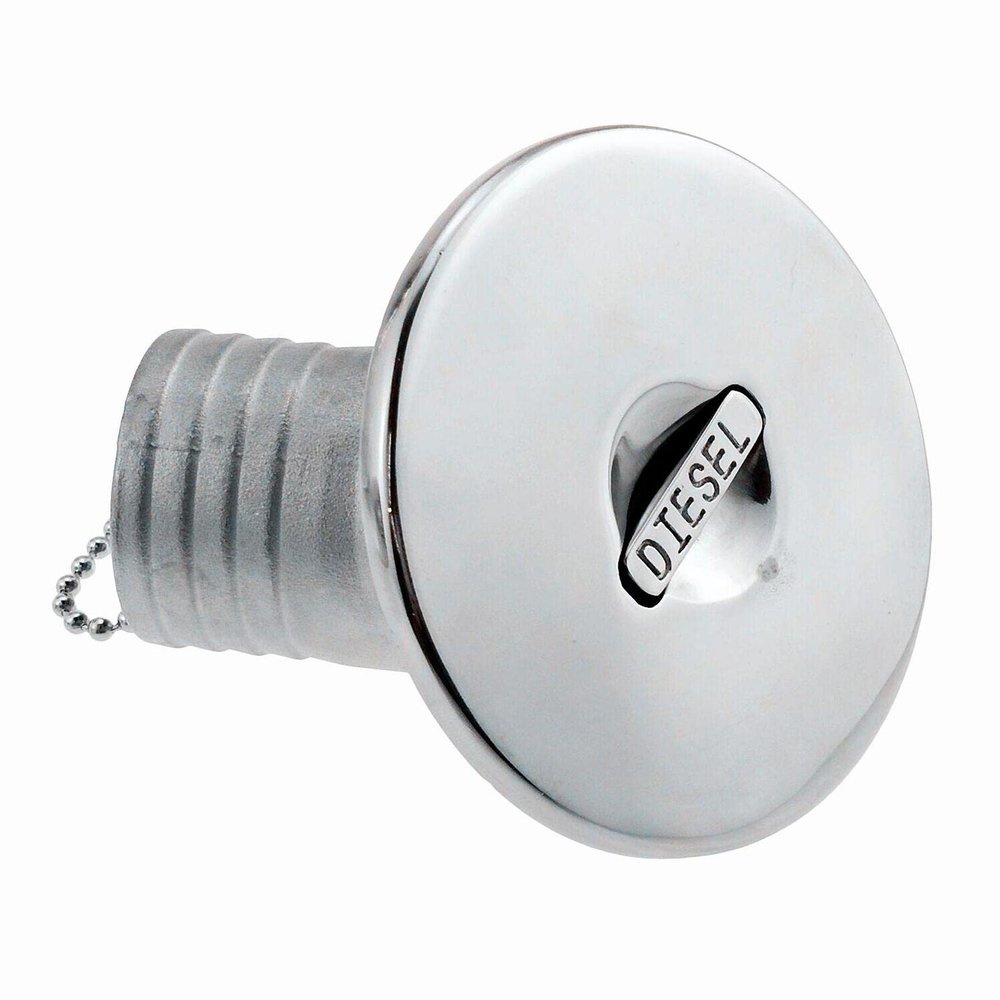 1Pack Stainless Steel 316 Boat Deck Fill Filler 1-1/2" 38mm W/ Keyless Cap,Marine Angled Fill (Mark:Diesel, 1-1/2"/38mm)