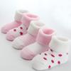 MAMIMAKA Baby Girls Caps Mittens and Thick Warm Socks Cotton Newborn Essentials Accessories (Hats+Gloves+Terry Socks),0-6 Months view 3