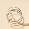 COLORFUL BLING Punk Twisted Open Wide Cuff Bracelet for Women Irregular Wave Chunky Cuff Bangle Armband Statement Party Jewelry-wiresilver view 3