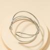 COLORFUL BLING Punk Twisted Open Wide Cuff Bracelet for Women Irregular Wave Chunky Cuff Bangle Armband Statement Party Jewelry-wiresilver view 4