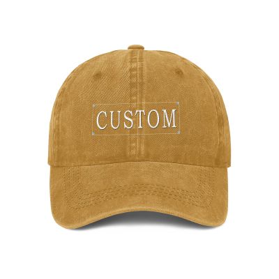 Custom Dad Hats Add Your Text Images Personalized Baseball Caps Adjustable Fit Men Women Yellow
