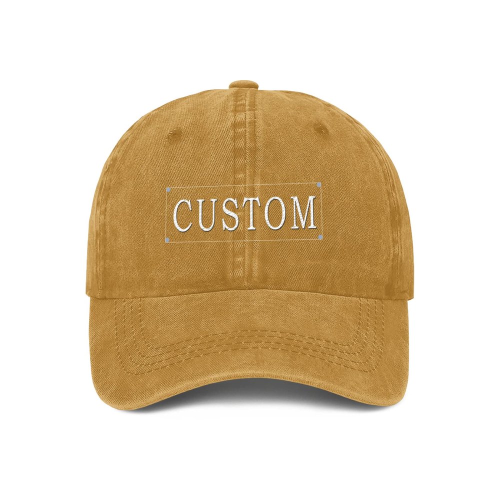 Custom Dad Hats Add Your Text Images Personalized Baseball Caps Adjustable Fit Men Women Yellow