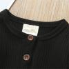 Baby Boys Long Sleeve Romper Solid Color Basic Jumpsuit Newborn Girls Casual Bodysuit Jumpers(Solid Black,6-9 Months) view 2