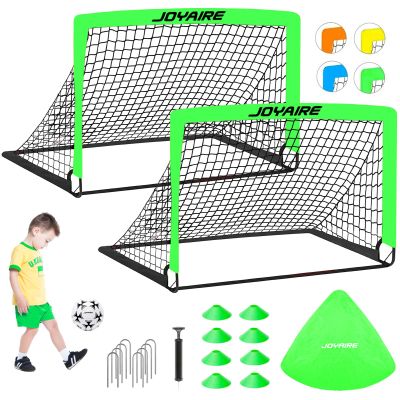 Soccer Goals for Backyard Set, Portable Kids Toddler Soccer Goal 2 of 4' x 3', Pop Up Soccer Net Soccer Training Equipment with Size 4 Soccer Ball, Carry Bag, Youth Games, Sports, Outdoor Play