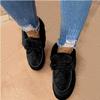 Usknxiu Casual Fashion Flat Boots with Fur Lined for Women, Winter Warm Booties Anti-Slip Thermal Shoes Comfortable Moccasins Snow Boots, Cold Weather Furry Slippers Men Plush Sneakers,Black,5 view 1
