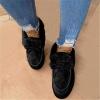 Usknxiu Casual Fashion Flat Boots with Fur Lined for Women, Winter Warm Booties Anti-Slip Thermal Shoes Comfortable Moccasins Snow Boots, Cold Weather Furry Slippers Men Plush Sneakers,Black,5 view 2