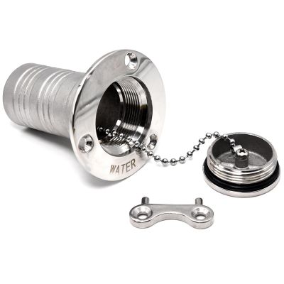 1-1/2"(38mm) Boat Deck Fill/Filler Tank Key Cap , Marine 316 Stainless Steel Yacht Caravan W/Key -1Pack (Mark: Water, 1-1/2"/38mm)
