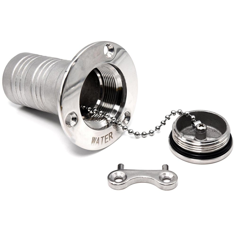 1-1/2"(38mm) Boat Deck Fill/Filler Tank Key Cap , Marine 316 Stainless Steel Yacht Caravan W/Key -1Pack (Mark: Water, 1-1/2"/38mm)