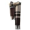 Bluelans Mens Winter Warm Cashmere Scarf Plaid Tassel Scarf for Men Soft Long Cotton Scarves Brown view 1