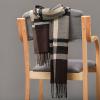 Bluelans Mens Winter Warm Cashmere Scarf Plaid Tassel Scarf for Men Soft Long Cotton Scarves Brown view 2