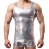 Mendove Men's Slim Fit Metallic Tank Top Size Large Silver view 1