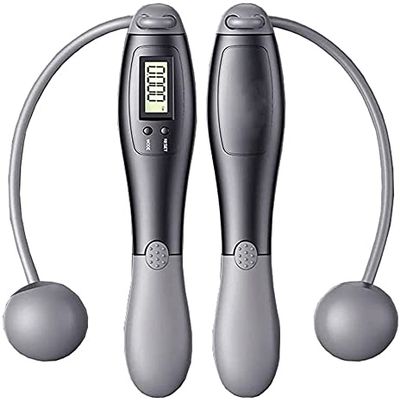 Feiyx Jump Rope, Multifun Weighted Jump Rope with Counter, Workout Jumping Rope, Heavy Handles, Adjustable Length Speed Skipping Rope for Workout Exercise with Carrying Bag