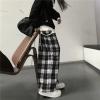 KASUTAM Harajuku Oversize Plaid Pants Women Fashion Black White Checked Trousers for Female Fall Wide Leg Sweatpants,Black,L view 4