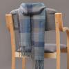 Mens Winter Warm Cashmere Scarf Plaid Tassel Scarf for Men Soft Long Cotton Scarves Blue view 2