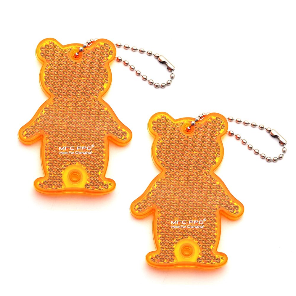 KOPPANG Safety Reflectors - Stylish Reflective Gear for Jackets, Bags, Purses, Backpacks, Strollers and Wheelchairs (Bear-Yellow-2pcs)