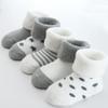 MAMIMAKA Baby Boys Caps Mittens and Thick Warm Socks Cotton Newborn Essentials Accessories (Hats+Gloves+Terry Socks),0-6 Months view 3