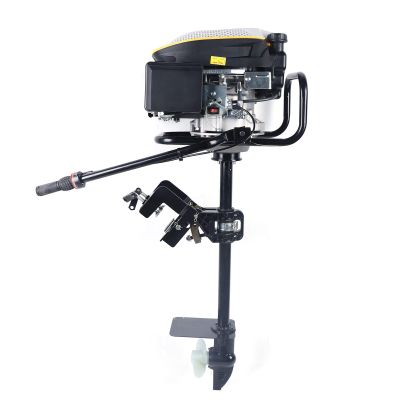 9HP 4-Stroke 225CC Outboard Motor Single Cylinder Air-cooled TCI Gasoline Outboard Fishing Motor Boat Engine 360 Rotation for Inflatable boat, Kayak, Canoe, Small Yacht